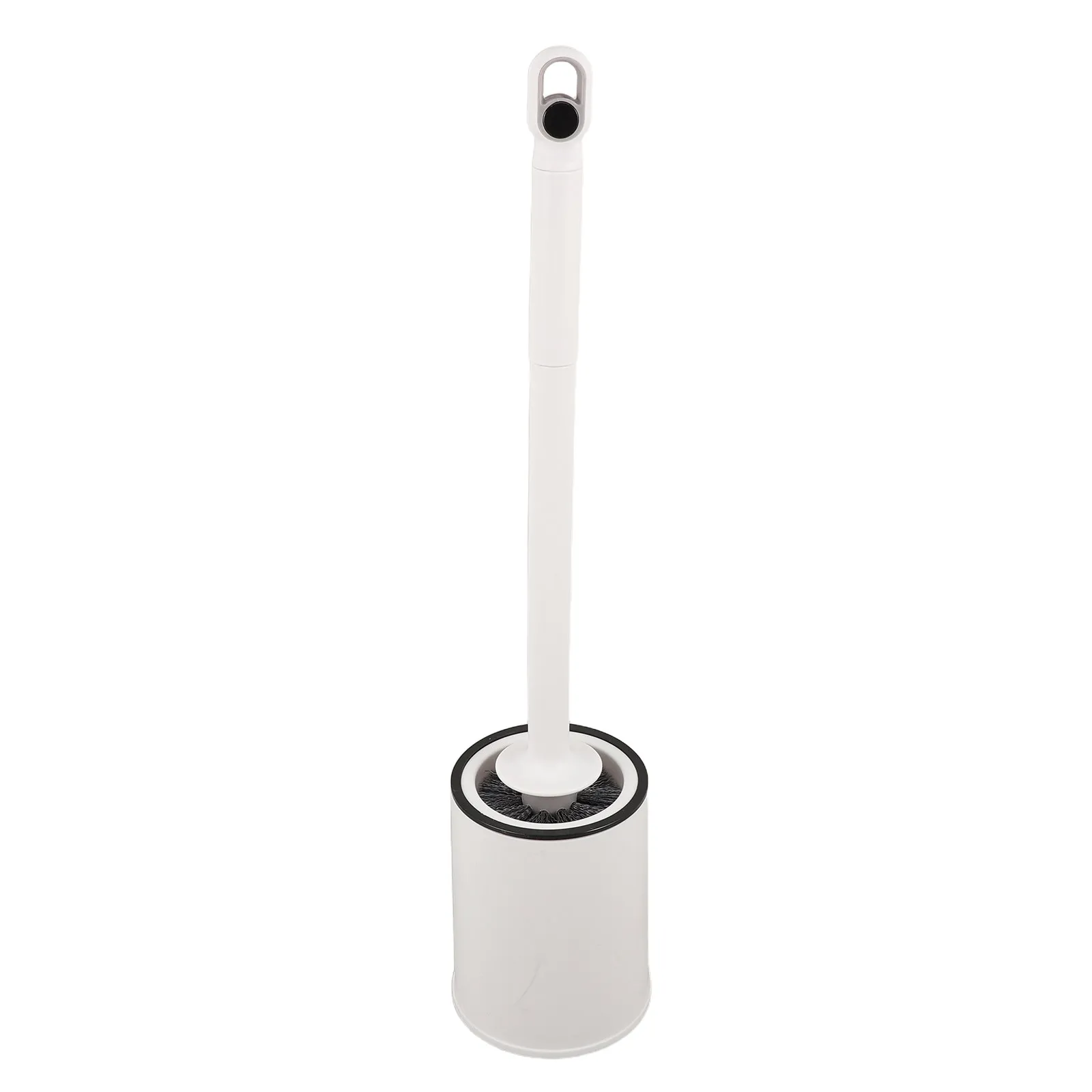 

1Set Toilet Brush Holder Set Plastic Freestanding Long Handle Bowl Brush Deep Cleaning Bathroom Cleaner with Sleek Cover Compact