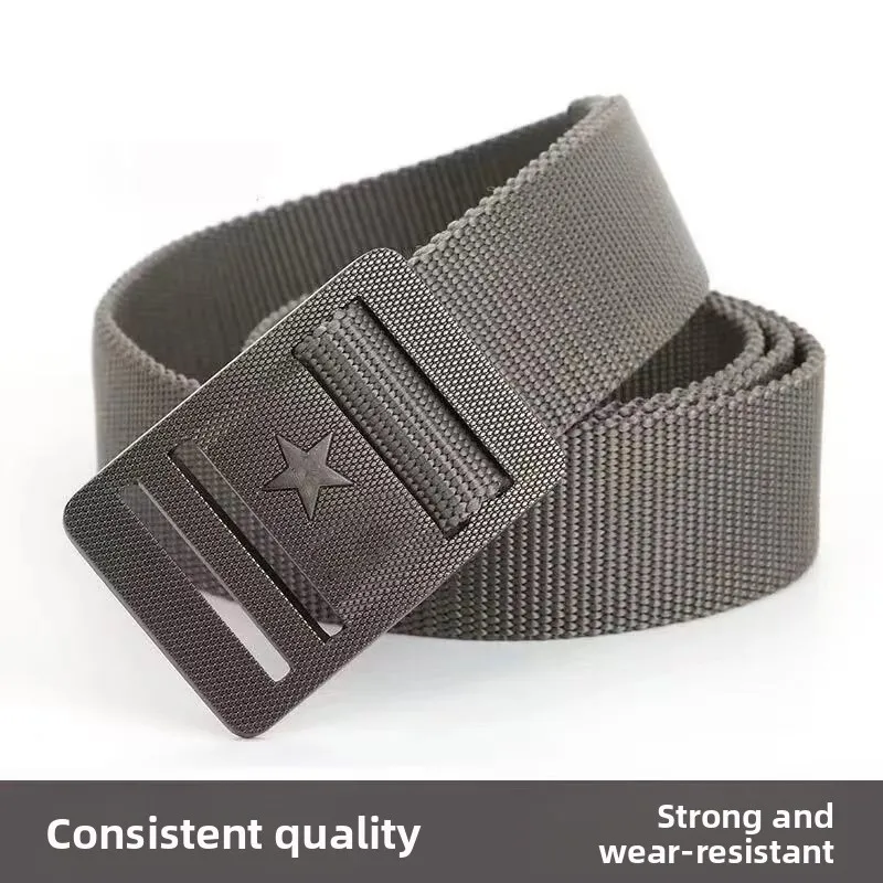 Tactical Woven Inner Belt Metal Buckle Nylon Belt Outdoor Training Woven Inner Belt Casual Style Unisex Canvas Material Youth...
