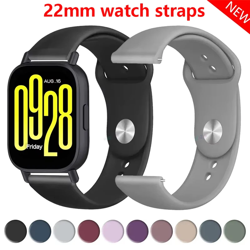 22mm watch straps for redmi watch 5 active/ 5 lite smartwatch sport silicone Bracelet correa amazfit bip 6/ amazfit helio strap