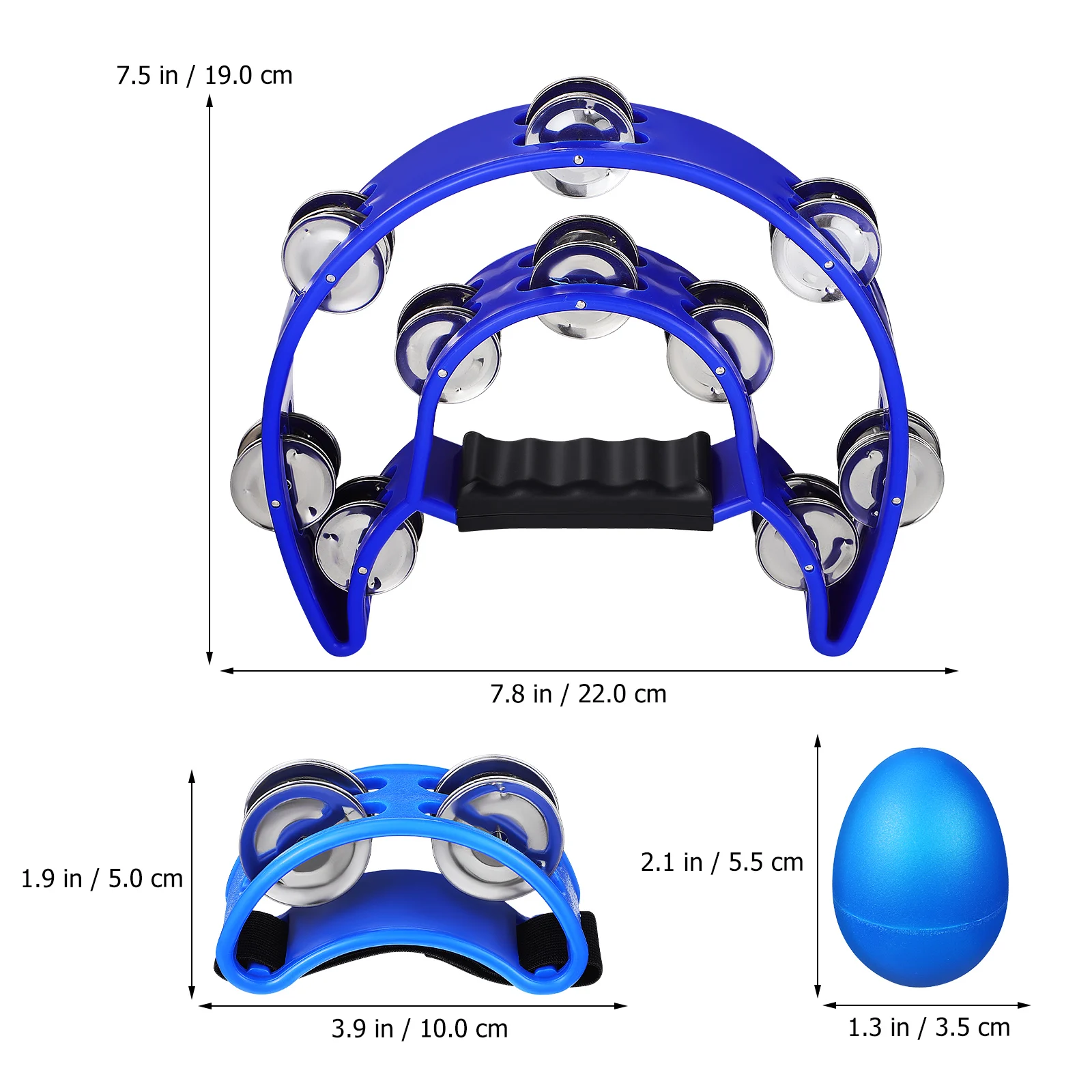 

8Pcs Percussion Instrument Set Abs Stainless Steel Foot Tambourines Hand Tambourines Shakers Music Classes Bands Singers