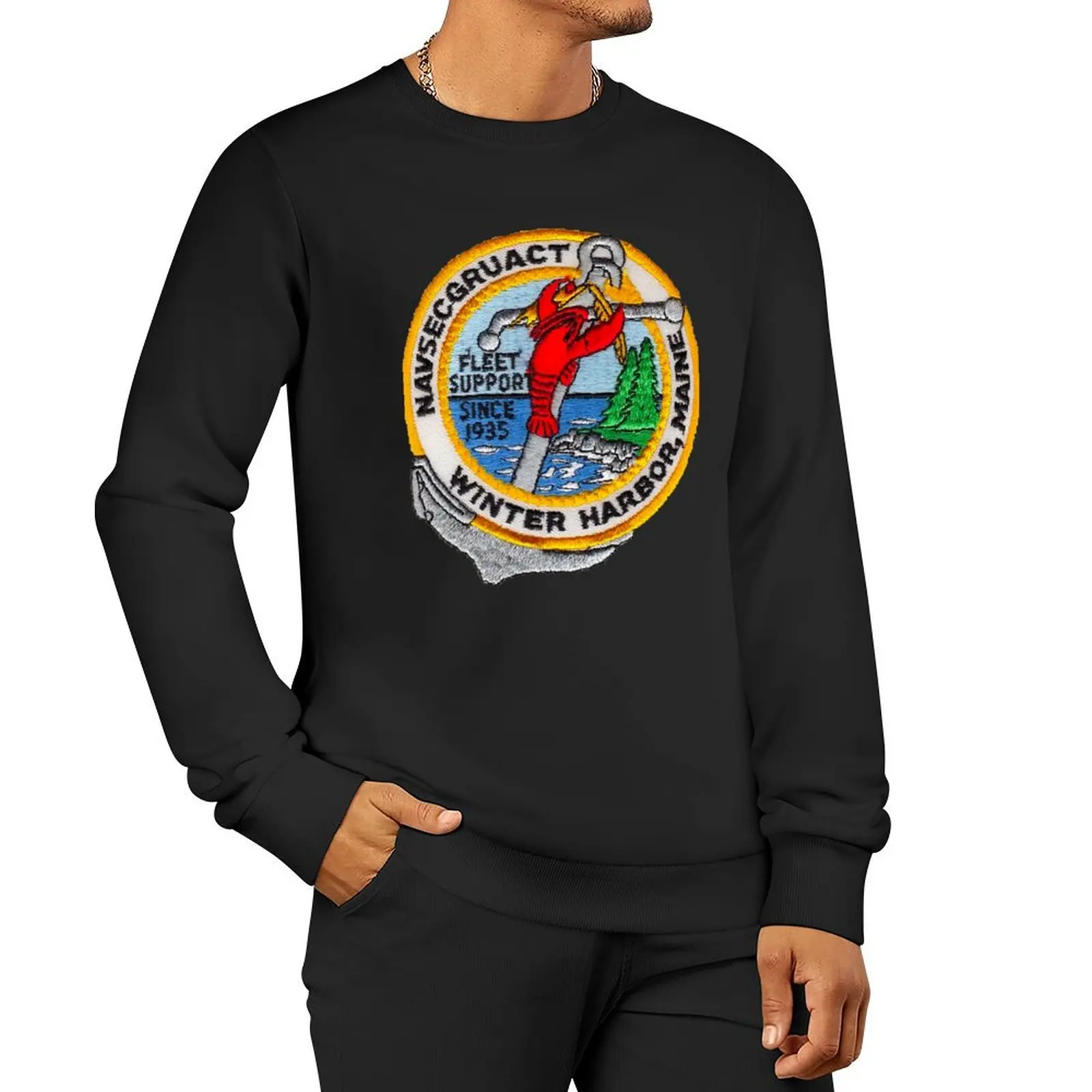 NAVAL SECURITY GROUP ACTIVITY, WINTER HARBOR, MAINE Pullover Hoodie japanese style tracksuits sweatshirts