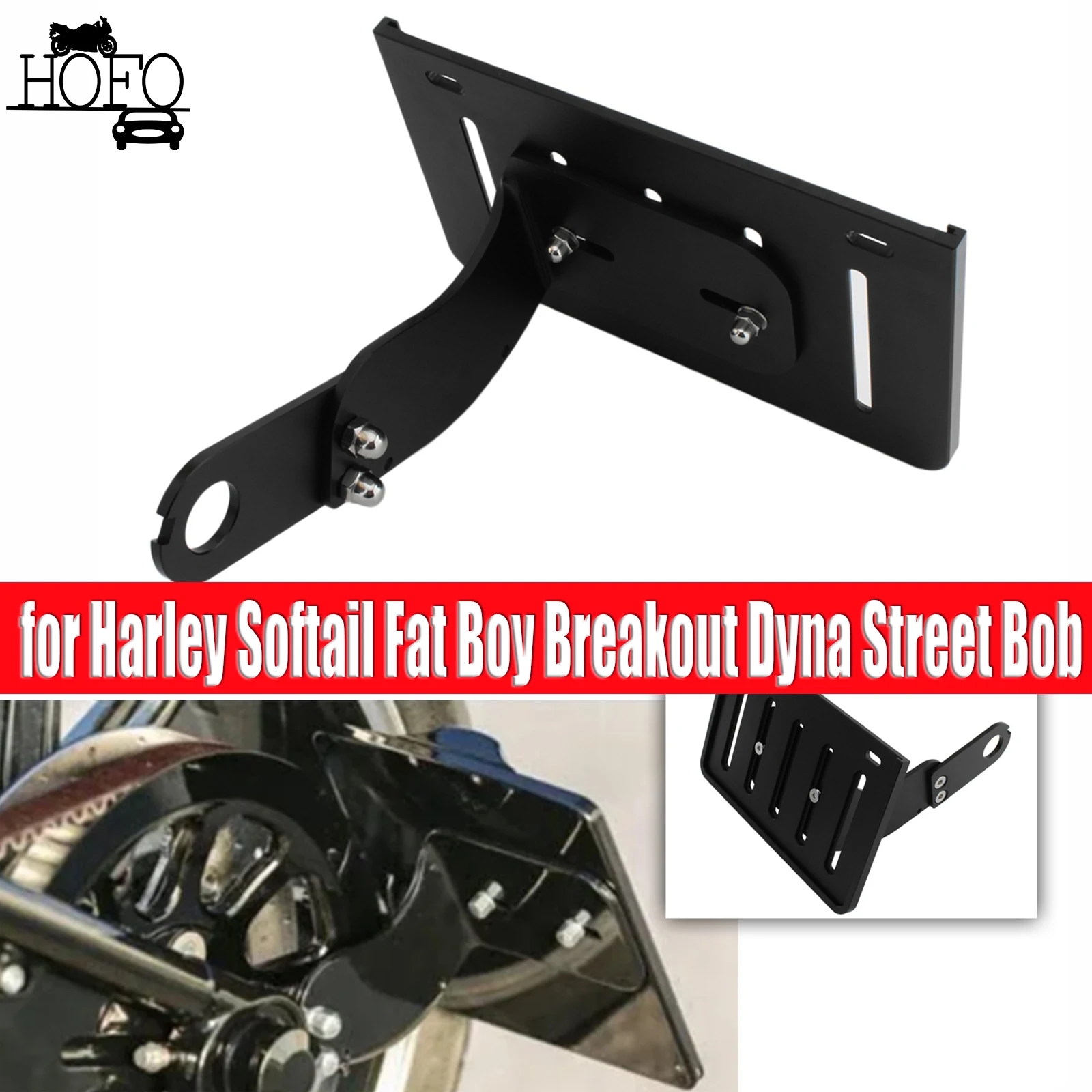 

Side Mount License Plate Holder Bracket For Harley Softail Street Bob Fat 2018-2022