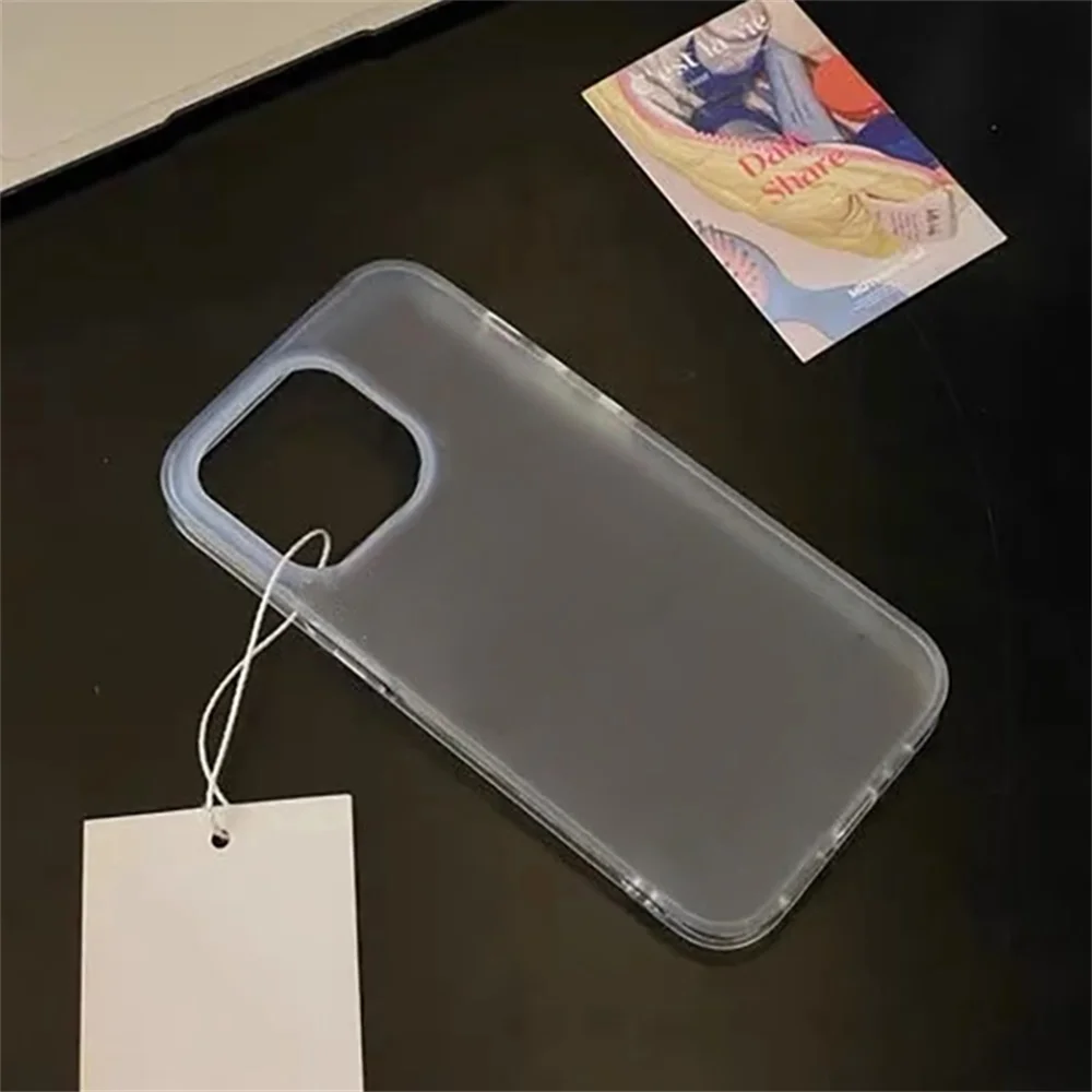 Capa transparente fosca para iphone 13, capa traseira de silicone ultrafina e macia para iphone 16 15 14 11 12 pro max 15 16 plus 13 12 mini