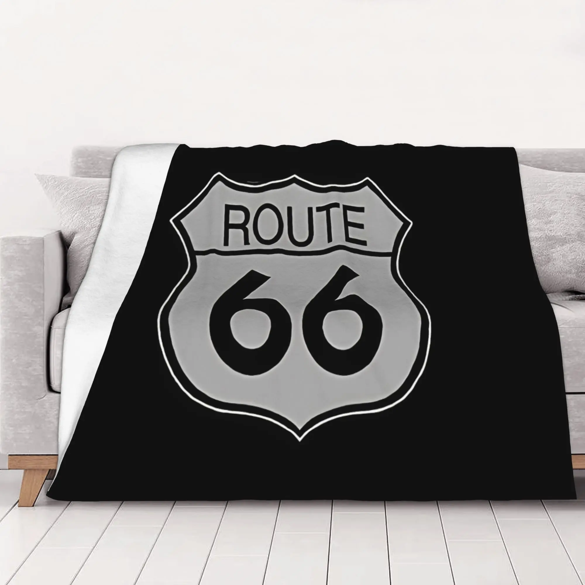 1PC home Cute Room Decor Classic Blanket Throw Blanket Route 66 Novelty Warm Blanket All Season