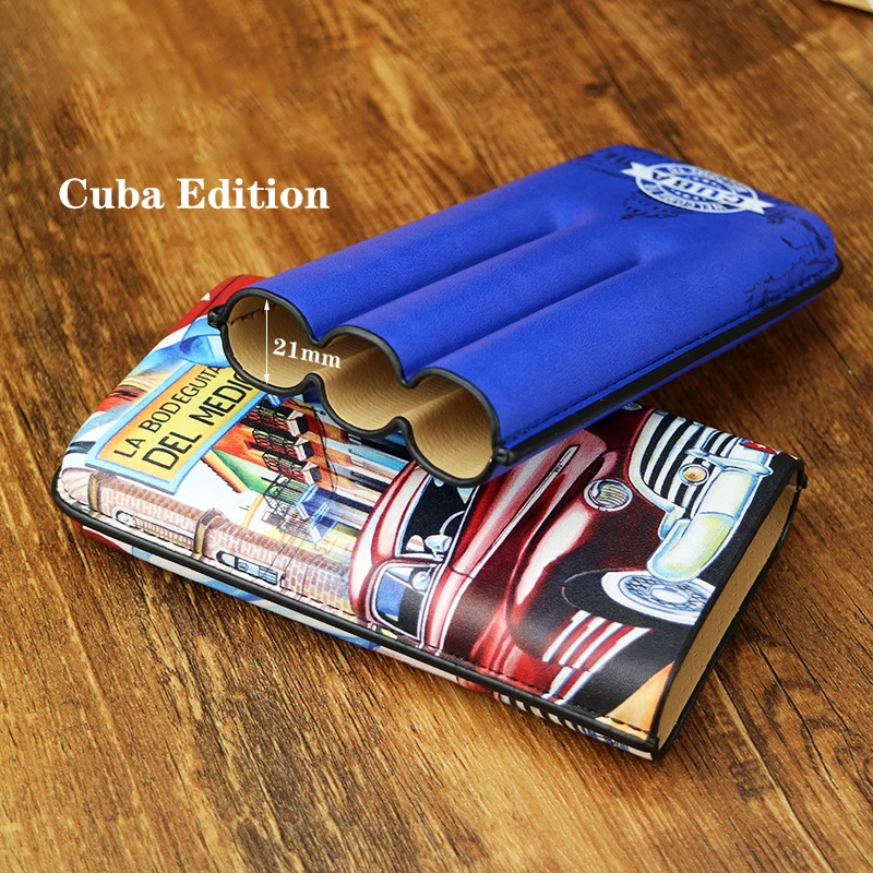 2023 NEW Cigar Case Leather Classic Cigar Cigarrate Box Pocket Cuba Cigar Humidor Holder Travel Smoking Accessories