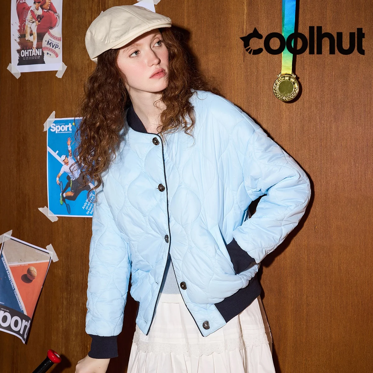 

COOLHUT 2025 Women's Diamond Quilted Puffer Jacket Winter Coat Sweet Cool Style Color Block Loose Fit Slimming Casual Outerwear