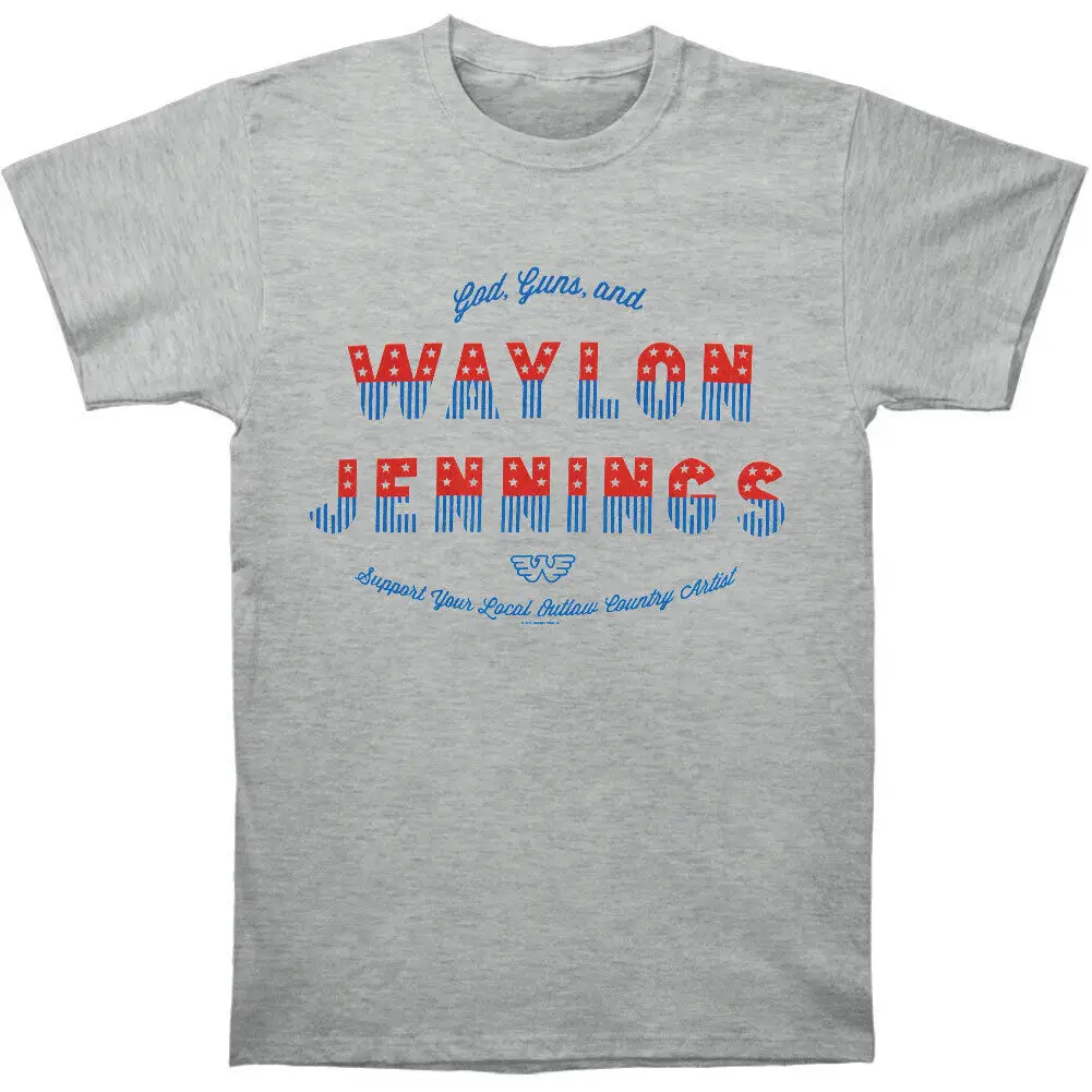 Men'S Waylon Jennings God Guns And Wayland T Shirt Small Grey