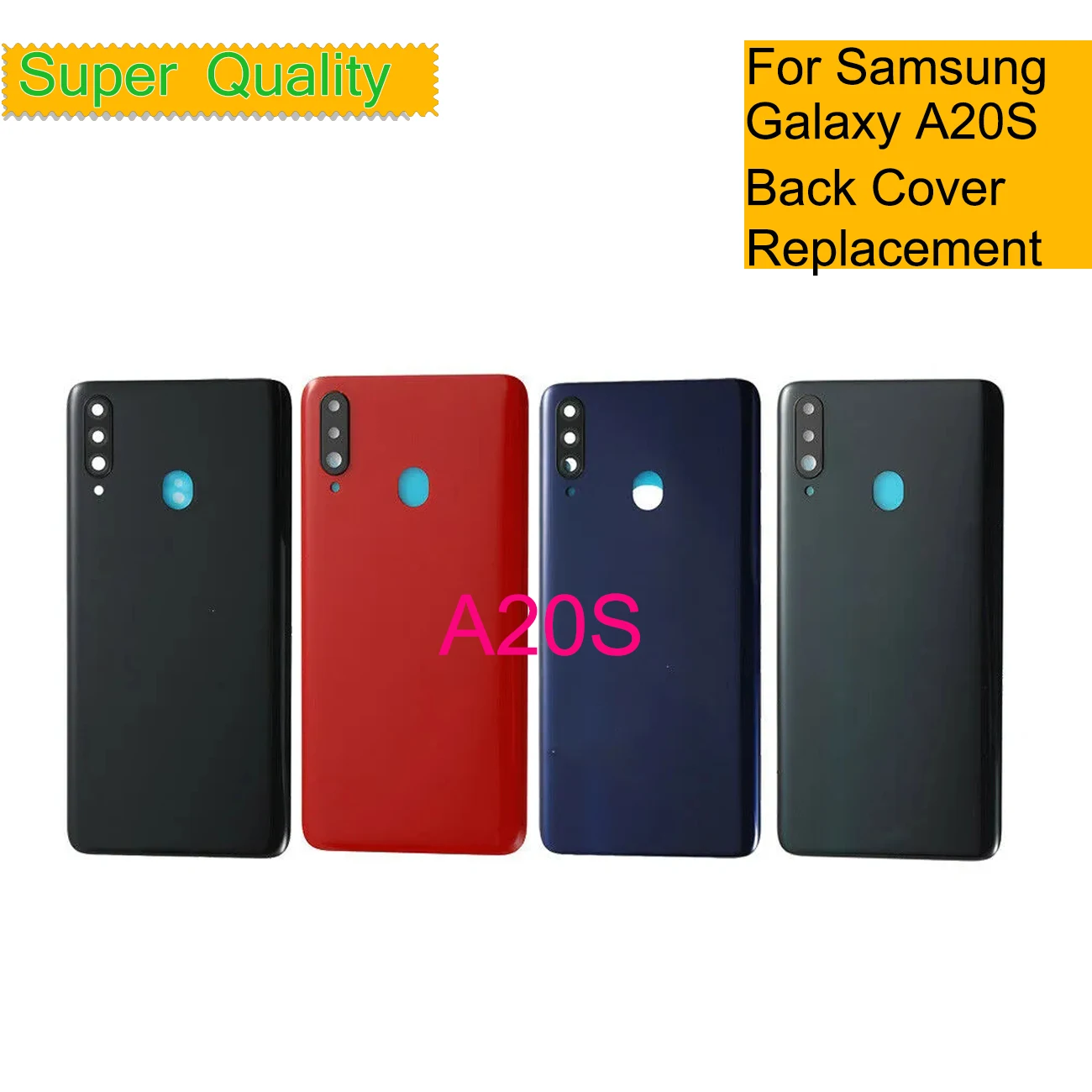 

10Pcs/Lot For Samsung Galaxy A20S A207 Housing Back Cover Real Case Battery Door Chassis Housing With Camera Lens Replacement