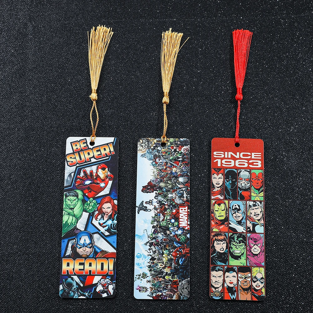 Marcador acrílico dos vingadores da marvel com borla para homens, mulheres, fãs de adolescentes, coleção de fãs criativos, materiais de leitura, presentes