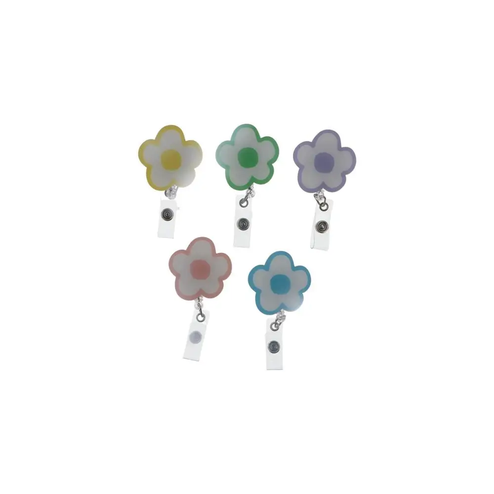 

Flower Nurse Badge Reel Chest Card Name Tag Retractable Badge Holder Colorful Exhibition Card Easy Pull Buckle Hospital Use