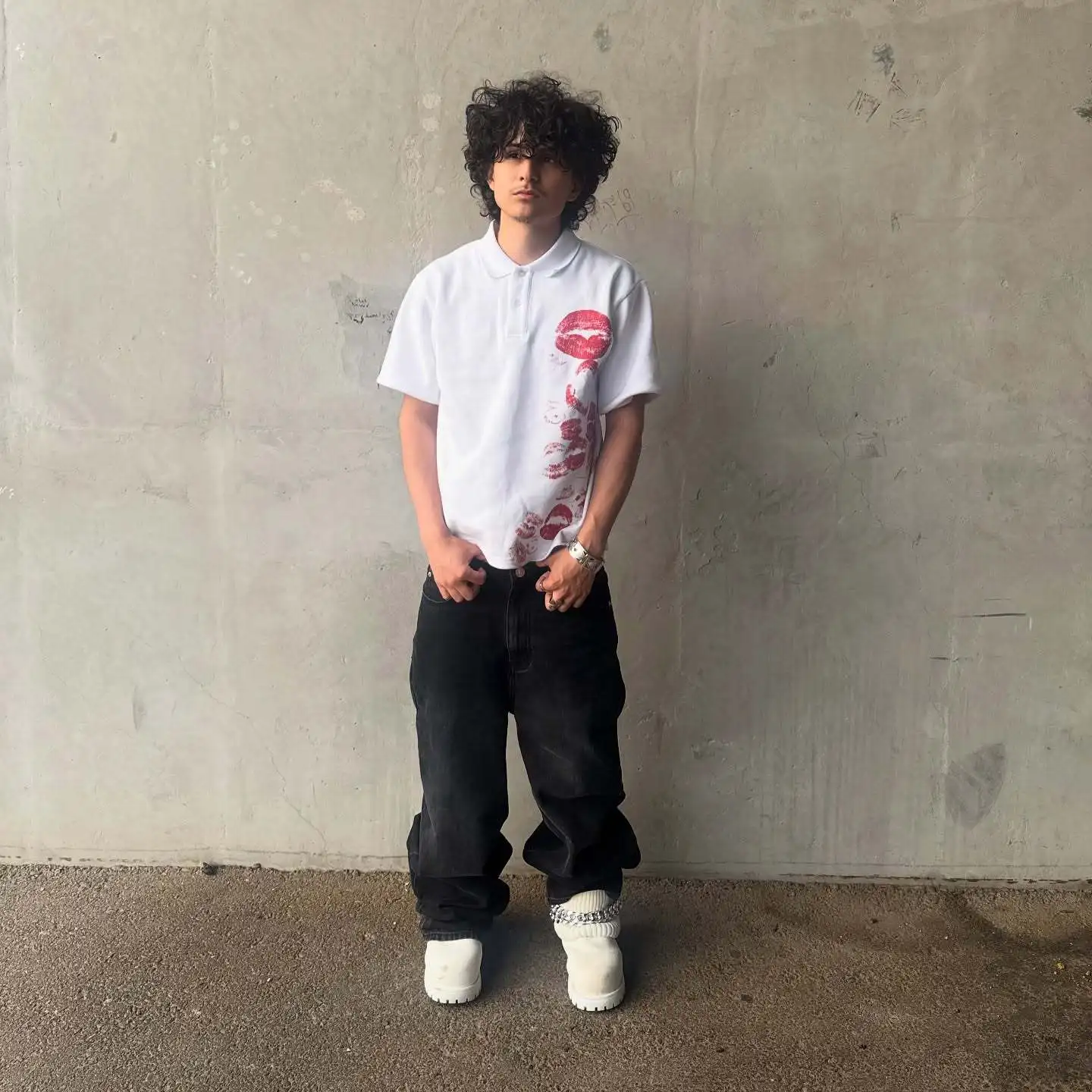 European and American loose winter star embroidery print pattern men's and women's winter heavyweight hoodies