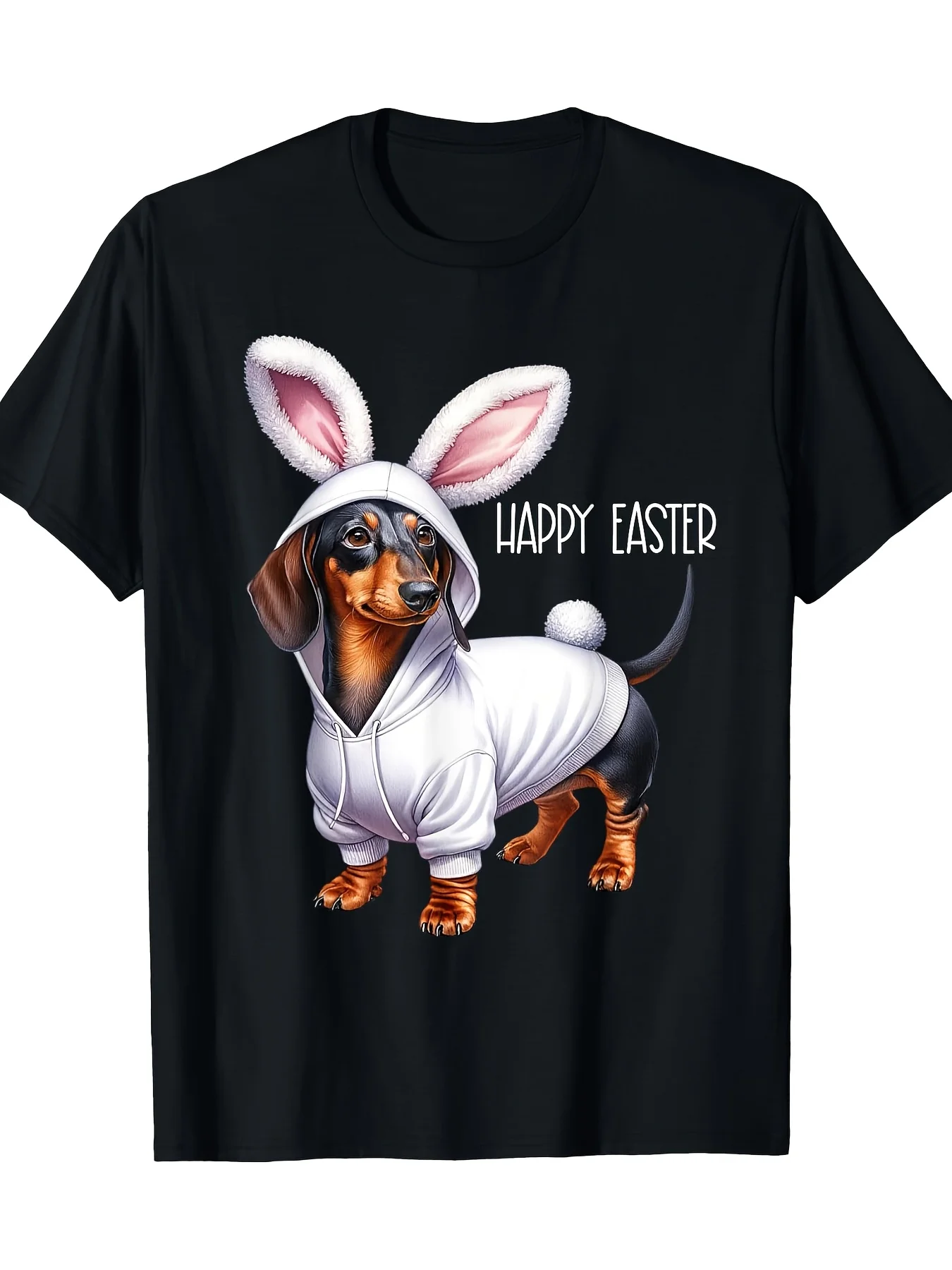 Happy Easter Print T-Shirt - Comfortable Casual Wear with Eye-catching Designs - High-quality Short Sleeve Tees for Everyday