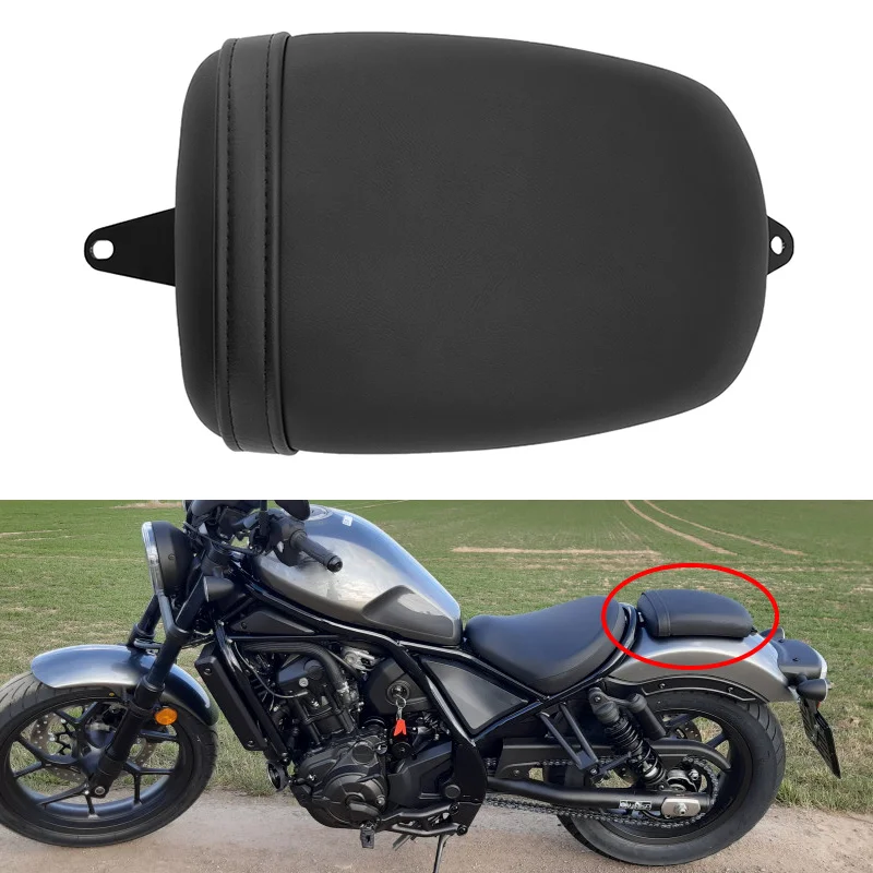 Motorcycle Accessories Black Rear Passenger Seat Cushion PU Leather For Honda Rebel 1100 CMX1100 2021-2023