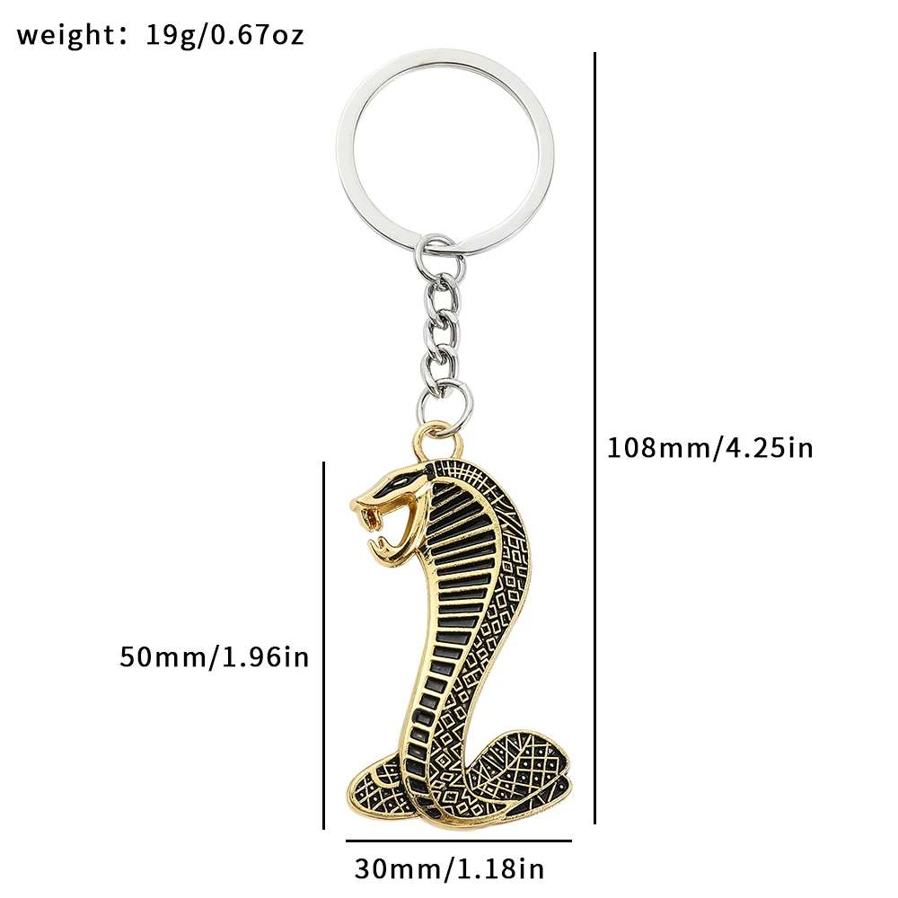 Fashion Metal Key Ring Auto Keychain Snake Shape Key Chain Fit For Ford Mustang GT Cobra Chaveiro Llavero Key Holder Car Styling