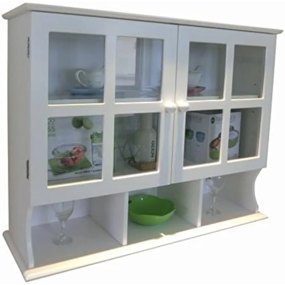 Armário de parede de 31,5 x P9,6 x H24 polegadas, branco (HC-032)