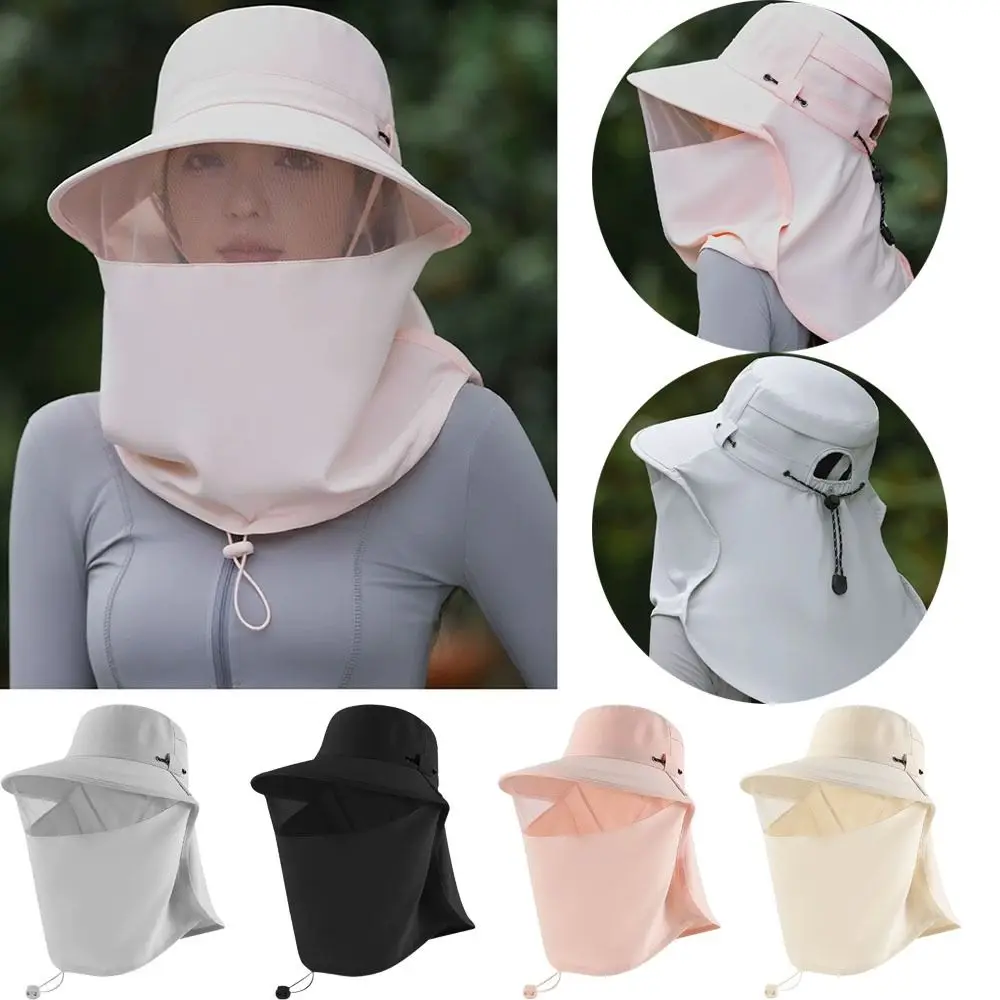 

Quick Drying Sun Protection Hat Adjustable Wide Brim Women Fisherman Hat Hollow Mesh Breathable Wide Brim Bucket Hat Female