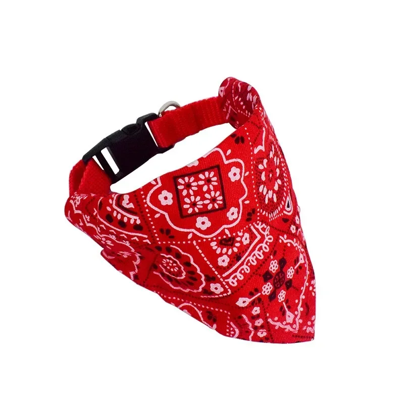 Adjustable Pet Puppy Cat Scarf Bandana Collar Neck For Small Dogs Kitten Saliva Towel PU with Triangular Bandage