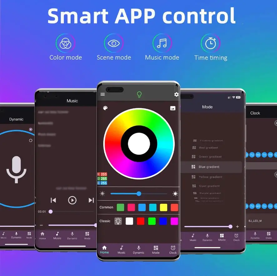 الاتحاد الأوروبي التوصيل DC24V RGB LED قطاع ضوء 10 متر 30 متر 40 متر مصباح ليد مع APP التحكم شريط مرن لوسيس Led الشريط لأضواء الغرفة المحيطة