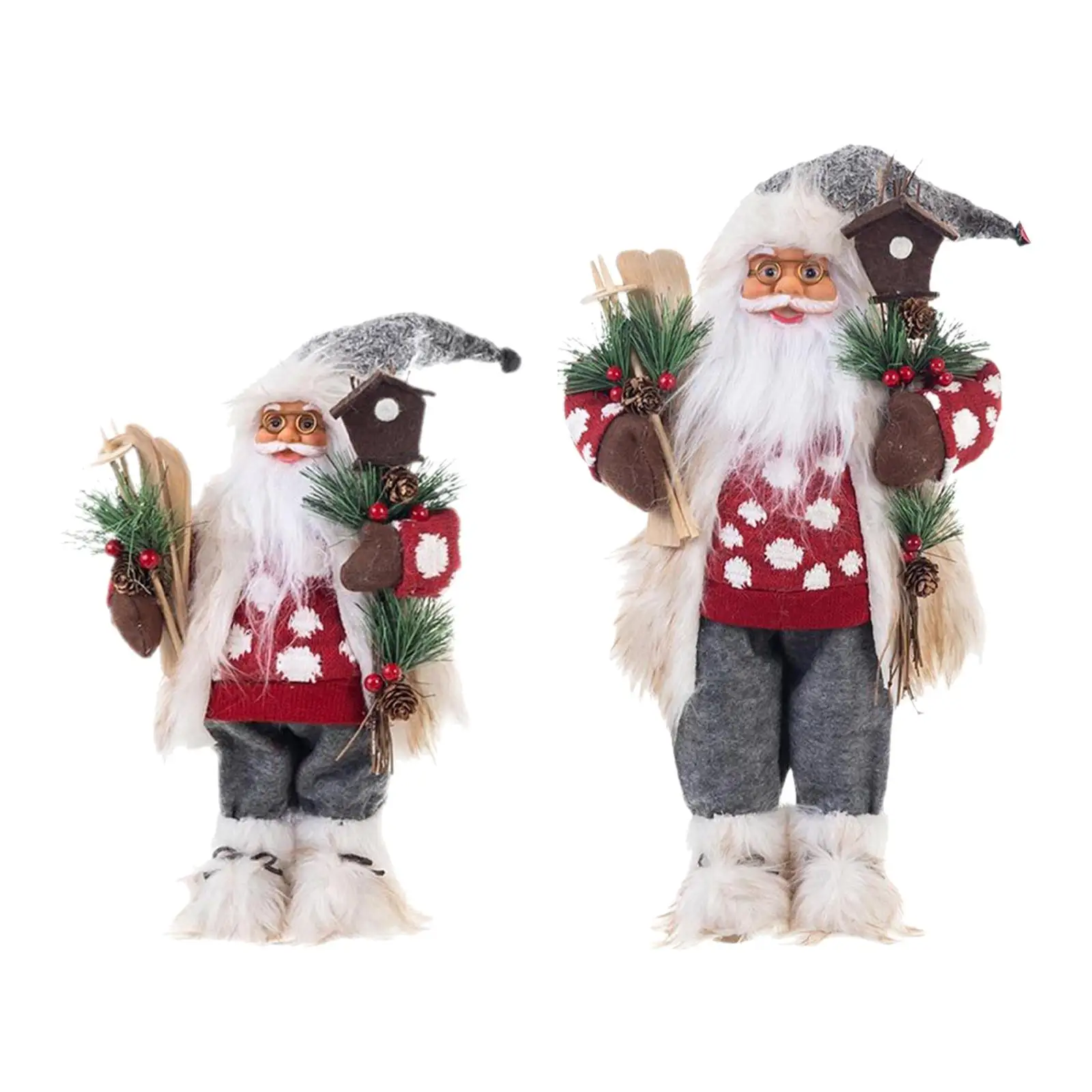 Santa Figure Sculpture Christmas Decoration for Desktop Mantle Living Room