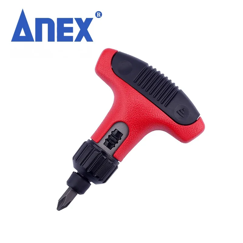 ANEX No. 370 Ratchet Screwdriver Replaceable T-Handle Bit Storage Type Set of 2 Bits Made in Japan