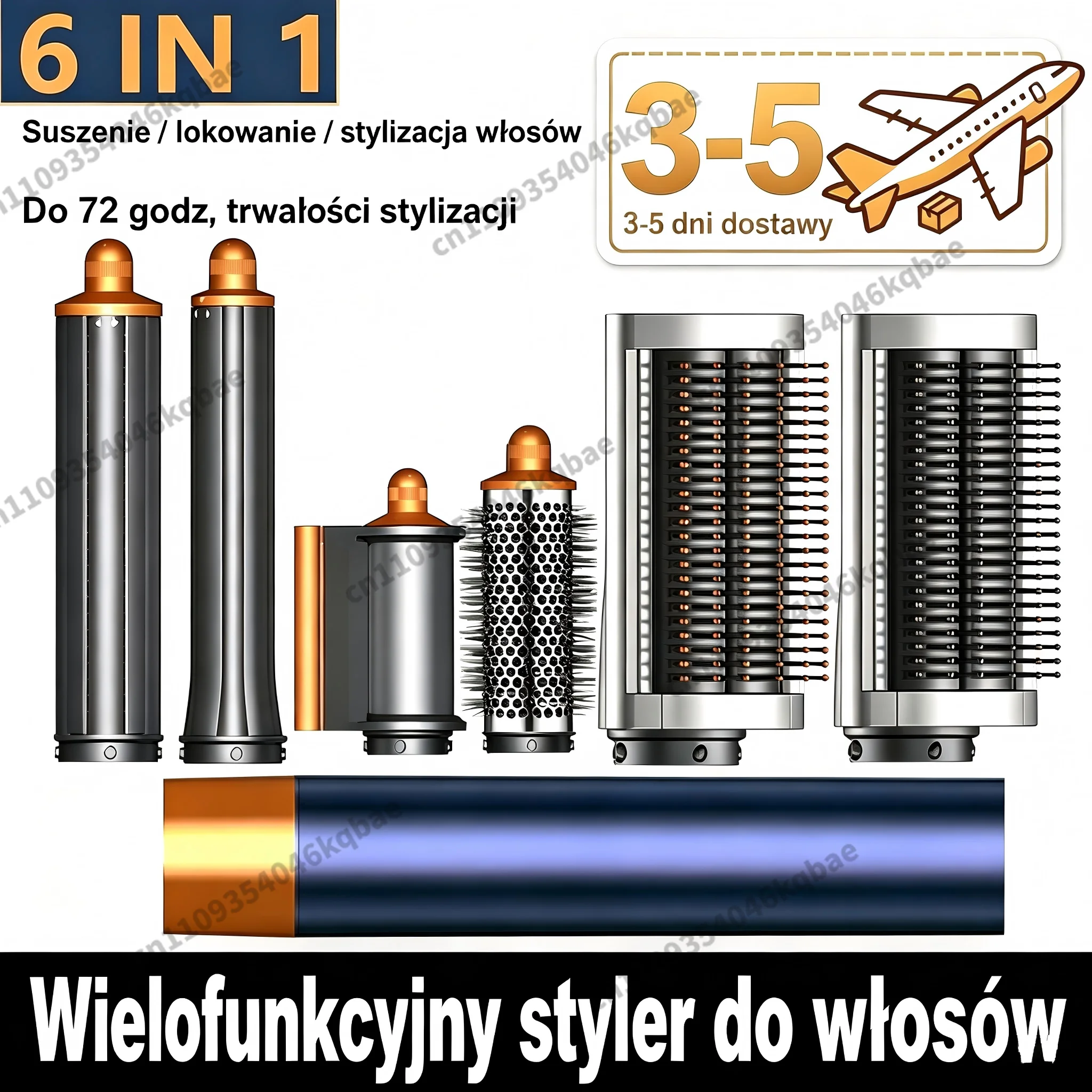 SenCiciMen 6-w-1 Szczotka do stylizacji włosów i suszarka z automatycznymi lokówkami narzędzie do stylizacji włosów szybkie suszenie kręcenie zwiększanie objętości i wygładzanie, stylizacja salonowa,