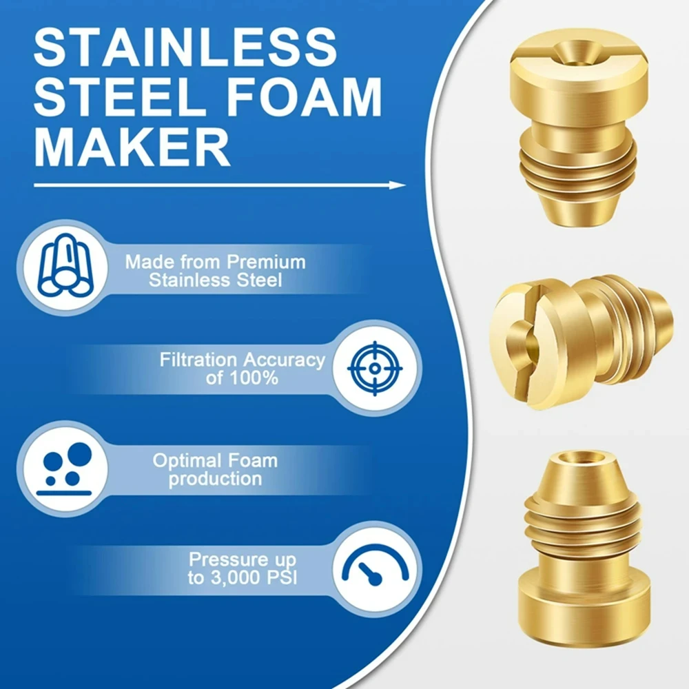 Латунная пушка для снежной пены, насадки для насадок, резьба, головка пистолета из пенопласта, сетчатые фильтры для мойки высокого давления,