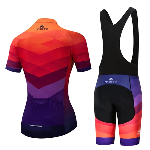 Imagen 2 del producto MILOTO Team Cycling Suit Set para mujer, Mountain Bike Riding, Road Bike Uniform, 2022