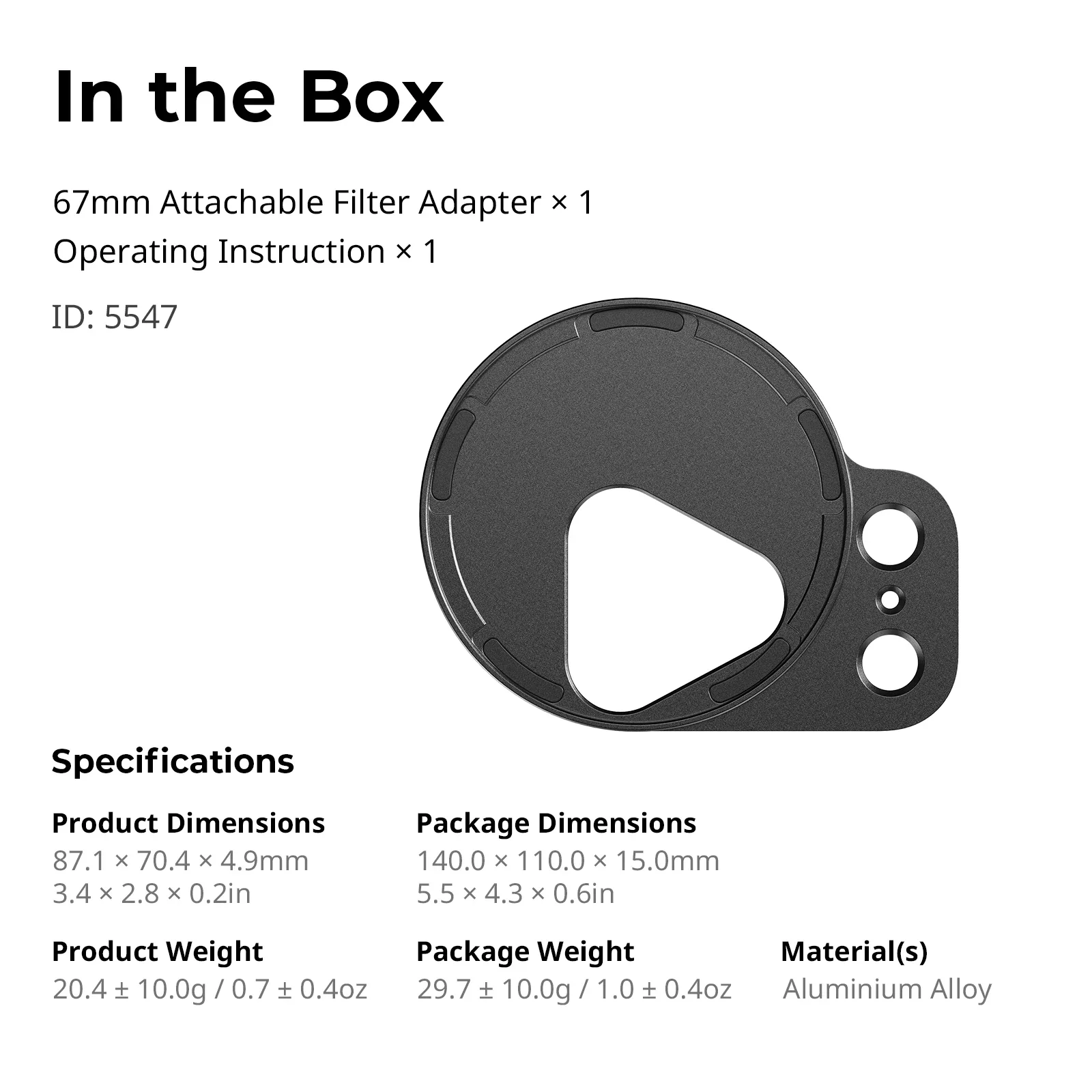SmallRig FilMov Attachable 67mm Filter Adapter for iPhone 17 Pro/Pro Max Magnetic Connection for SmallRig Attachable 67mm Filter