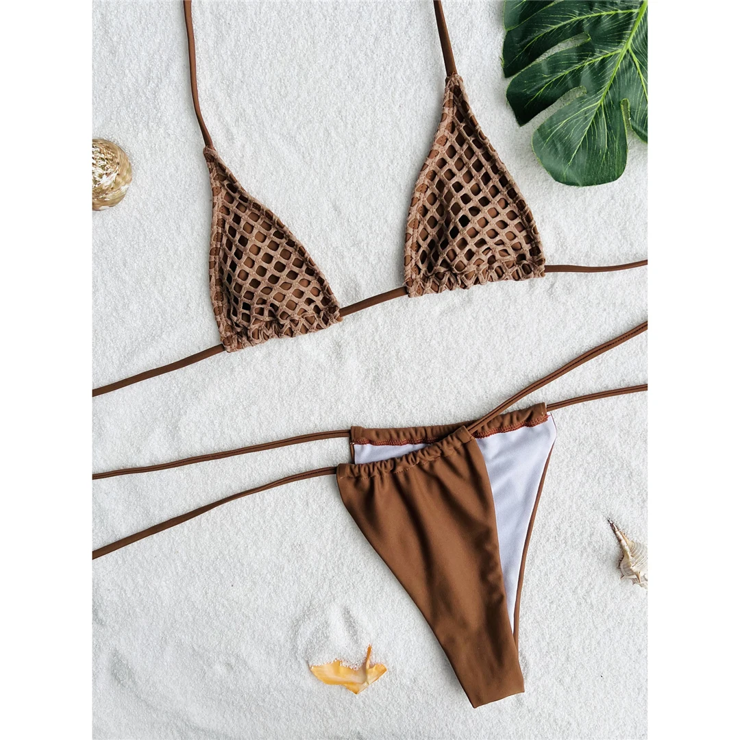 S - XL Netzrock, Neckholder-Bikini, Damen-Badeanzug, dreiteiliges Bikini-Set, Damen-Bademode, Badeanzug, Schwimmanzug V4889 – Detail 37