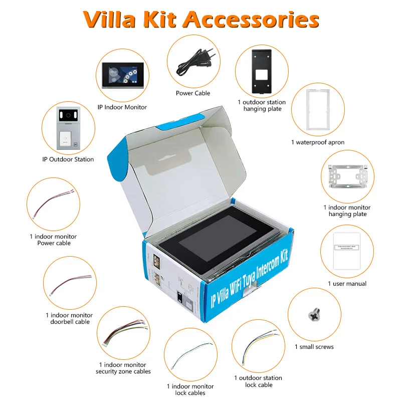 Visiophone Connecté avec un Téléphone Portable, Wi-Fi, Cat5, Cat6, Câble IP HD, 7 Pouces, pour Villa, du Fabricant