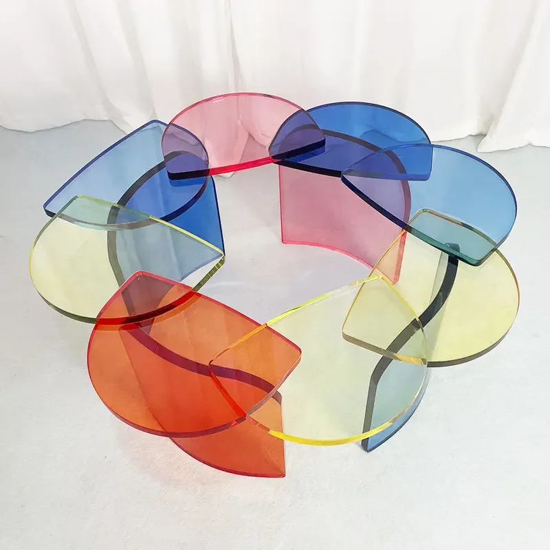 Acrylic transparent petal table desk simple study light luxury modern fashion simple small apartment designer