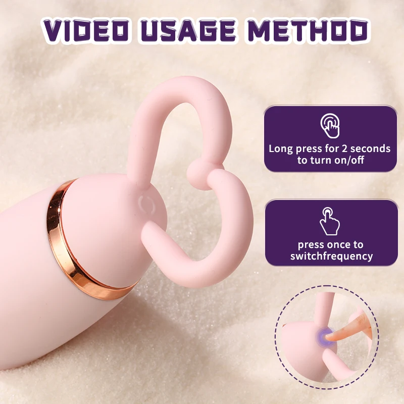 مدلك عالي التردد على شكل قلب، 8 ترددات، شحن مغناطيسي، لعبة الحلمة، لعبة الاستمناء للإناث البالغات