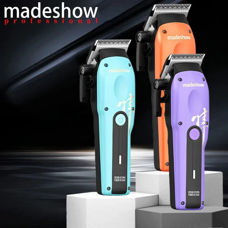 MadeShow M15 Cordless Hair Clipper for Men, Lithium Battery Trimmer with Ceramic Titanium Blades for Salon & Home