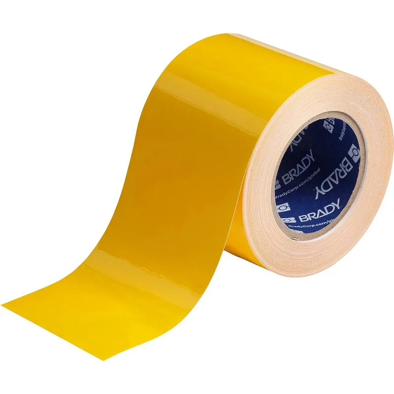 

Brady ToughStripe Floor Marking Tape - Yellow, Non-Abrasive Floor Tape - 3" Width, 100' Length