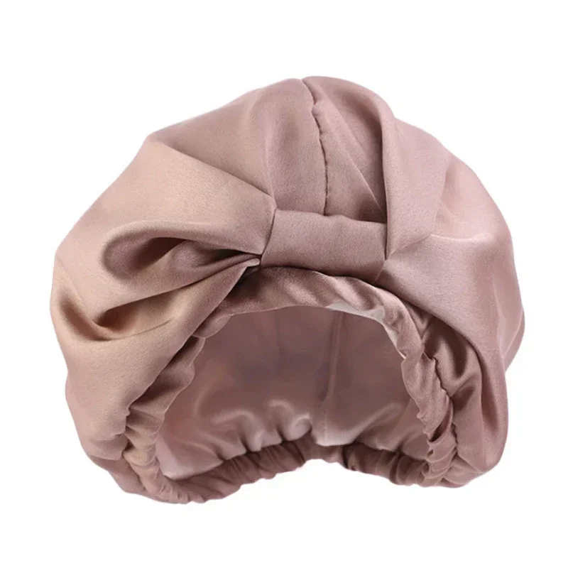 Silk Satin Sleep Cap Women Turban Elastic Head Scarf Hair Care Night Hat Chemo Caps Sleeping Bonnet Beanie Cover Headwear Solid