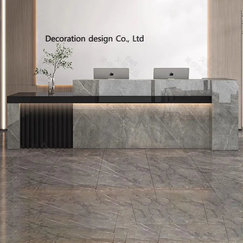 

Nordic Luxury Reception Desk Modern Simple Beauty Salon Cashier Reception Desks Commercial Furniture Mostrador Recepción FYRD