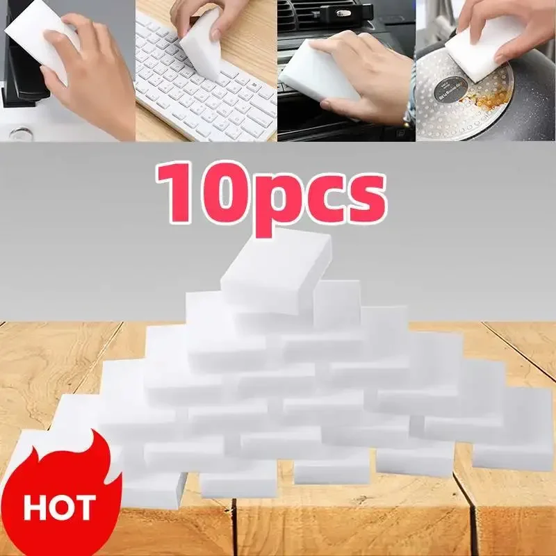 10pcs Magic Sponge Wipe, Melamine Foam Sponge, Household Cleaning Sponge Kitchen Cleaning Sponge, Car Wash Sponge