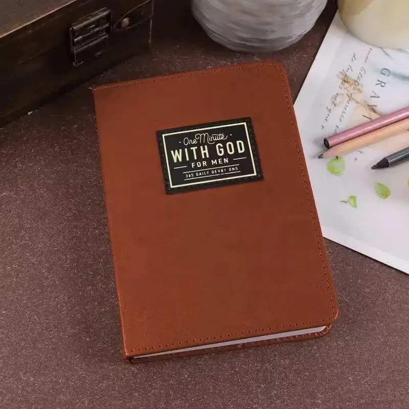 

One Minute with God for Men 365 Devotions Brown Faux Leather Flexcover With Colorful Pictures & Illustrations Ideal Gift for Man