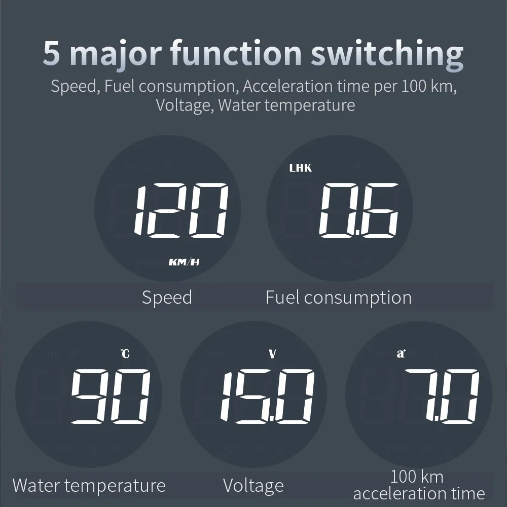 G1 GPS  Speedmeter with Single Distance Driving Direction B1 OBD Head Up Display Water Temperature Voltage Fuel Consumption