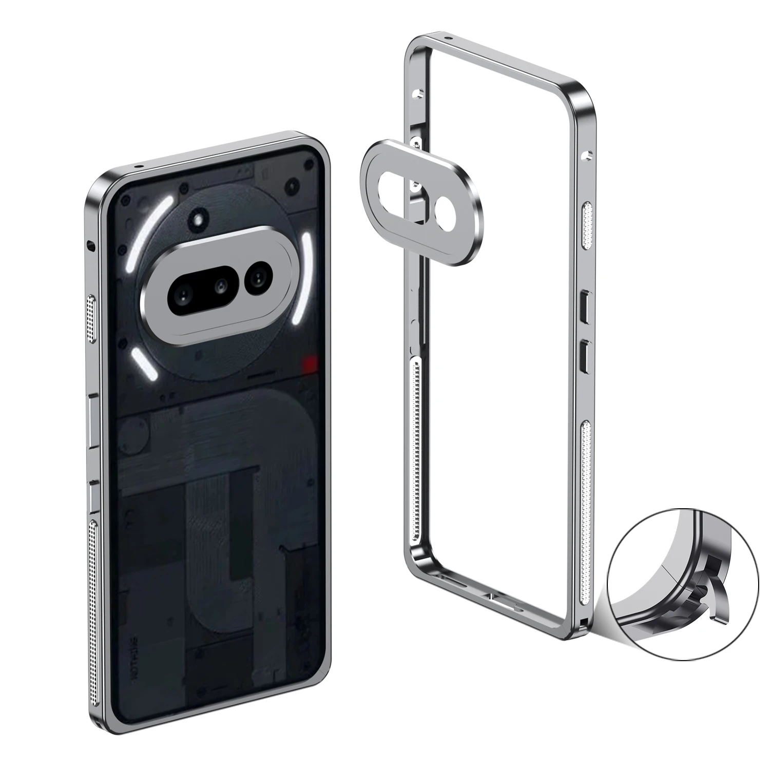 

Aluminum Alloy Bumper Case For Nothing Phone 3A Pro Cooling Metal Frame With Camera Protective Film Hard Back Bumpers