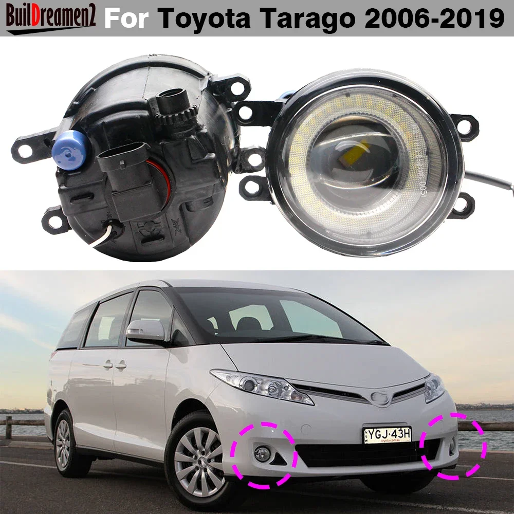 

2 Pieces Angel Eye LED Fog Light For Toyota Tarago 2006-2019 30W Car Glass Lens Fog Daytime Running Lamp DRL Function H11 12V