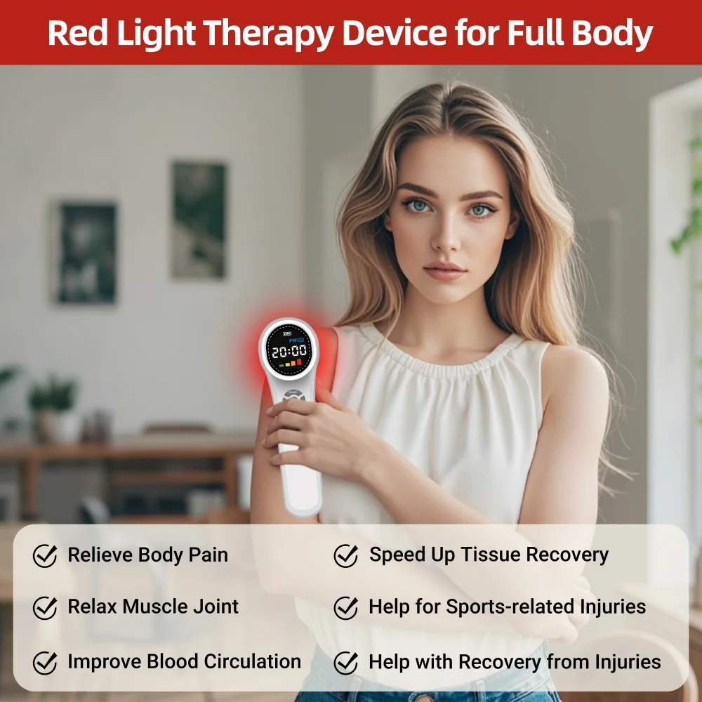 Dawfek 1760mW High Power Laser Therapy Device Pain Relief for Home & Clinic Use 650nm NIR Light Cold Laser Therapy for Sciatica