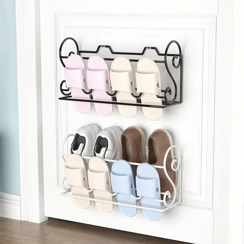 Iron Art Shoe Hanger Slippers Bathroom Toilet Drainage Rack Wall Hanging Dry Door Back Dormitory Multifunctional Storage Shelf