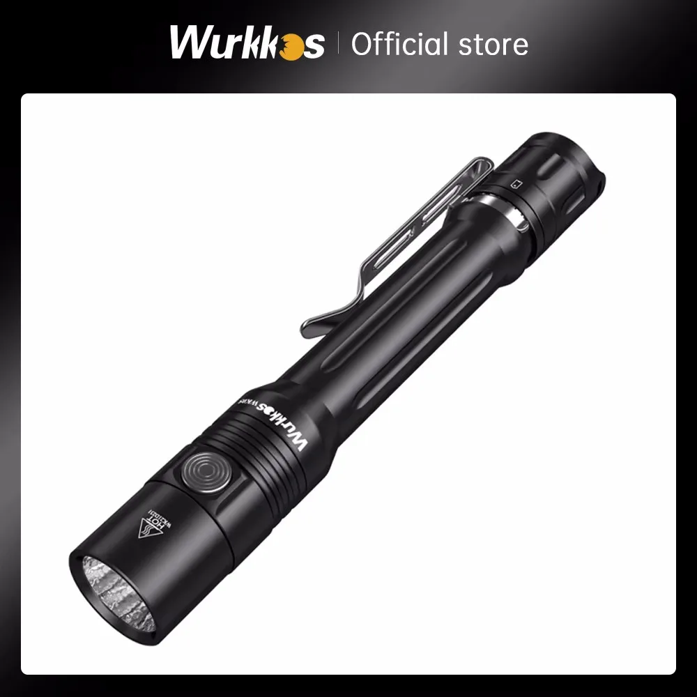 Wurkkos WK05 2*14500/AA Battery EDC Flashlight 900LM Pocket Mini Torch 519A LED Work Light IP68 Portable Pen Lamp Dual Switch