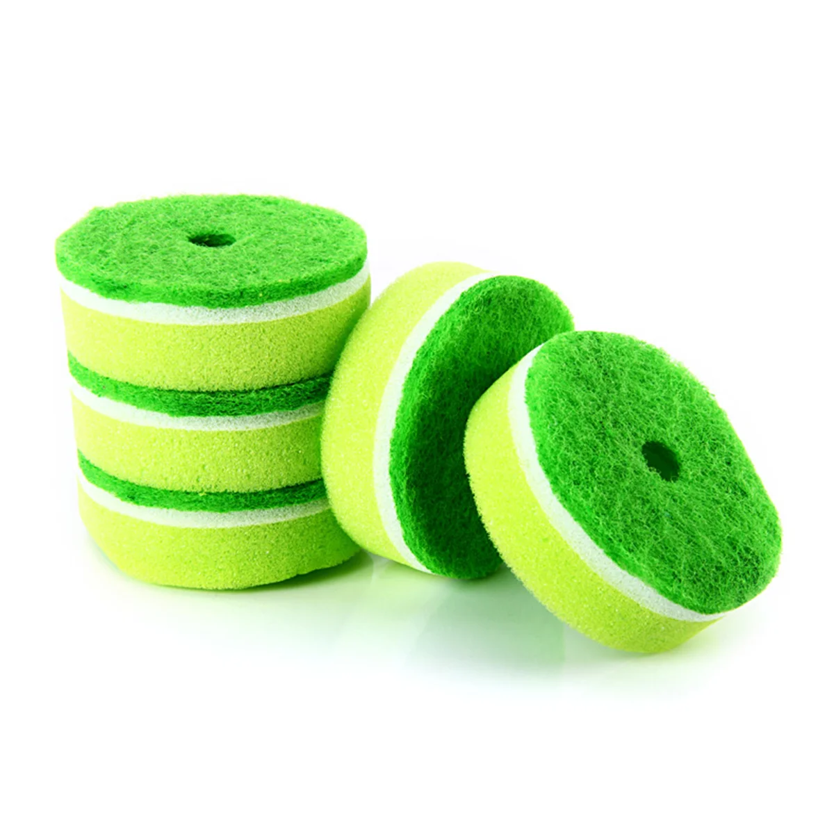 

5pcs Scouring Set Double-Sided Heavy Duty Kitchen Cleaning Sponge For Dish Washing Durable Scrub Non-Scratch Home Utility Sponge