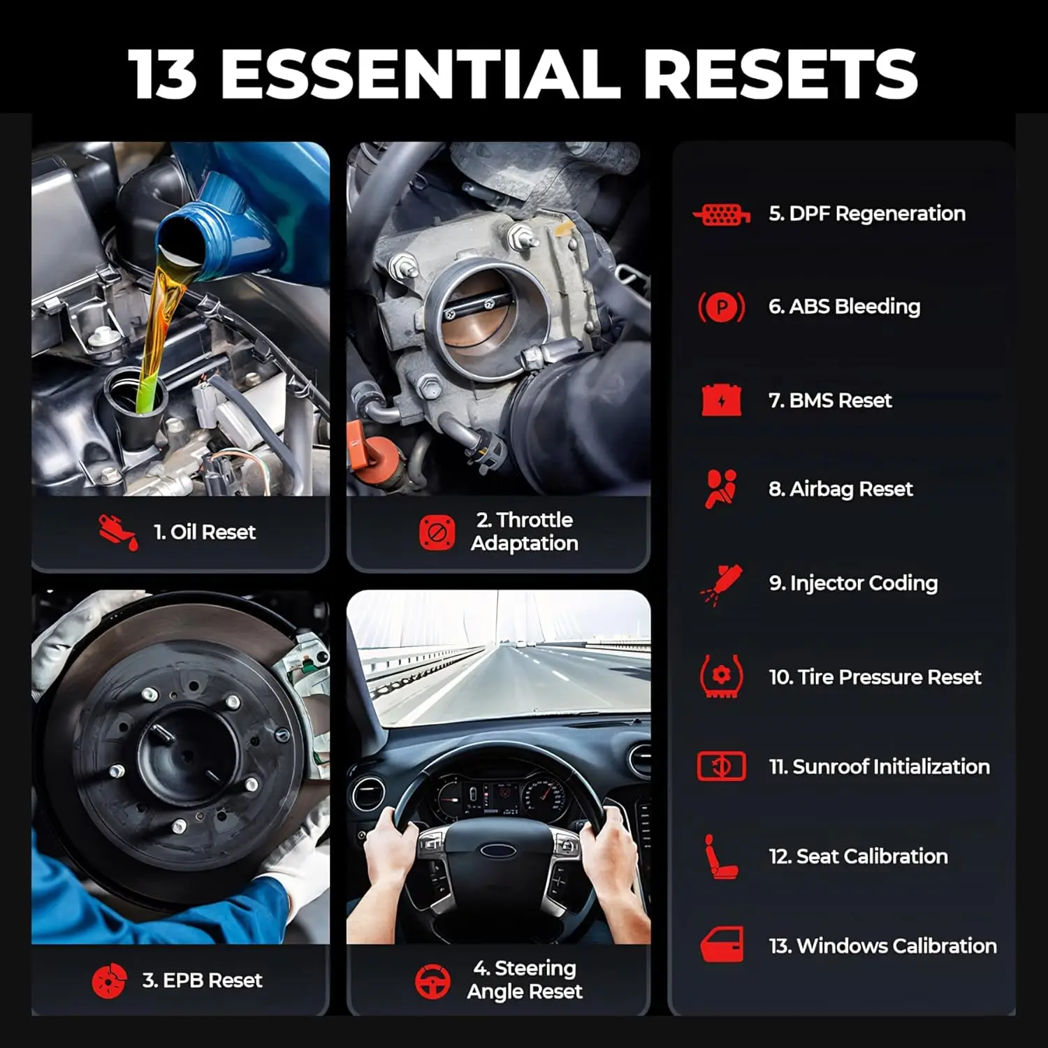 TopScan Pro OBD2 Scanner Bluetooth for iOS & Android, Car Code Reader with 13+ Reset Services