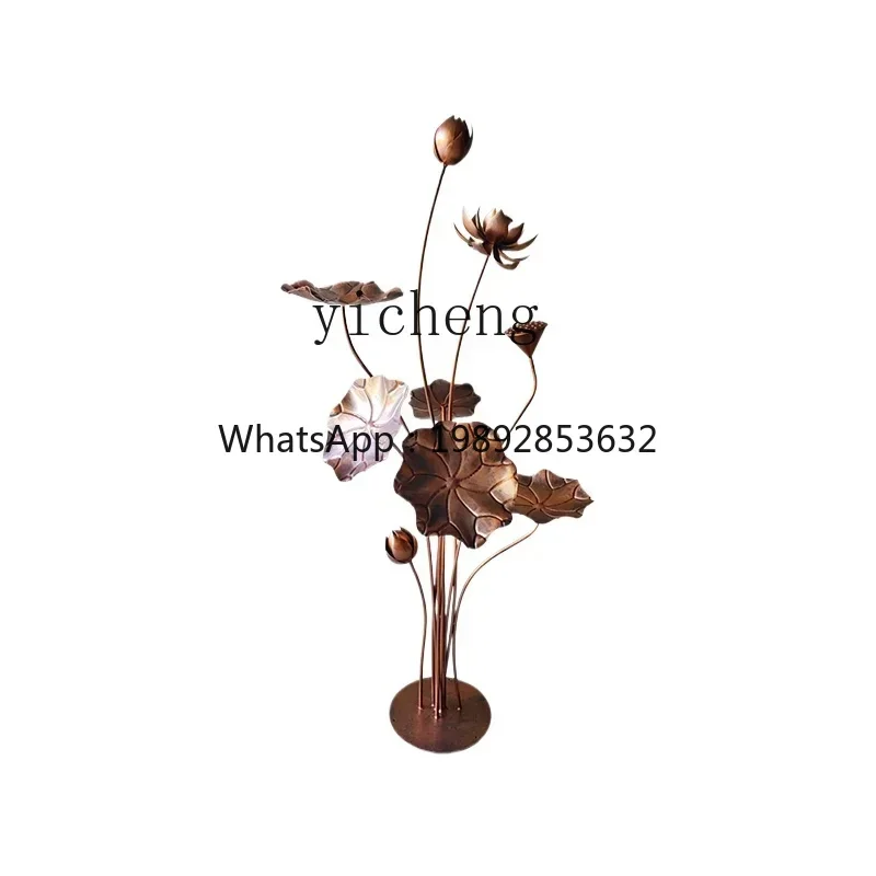 TQH imitation copper lotus leaf tree pool water feature floor decoration staircase corner entrance creative landscape