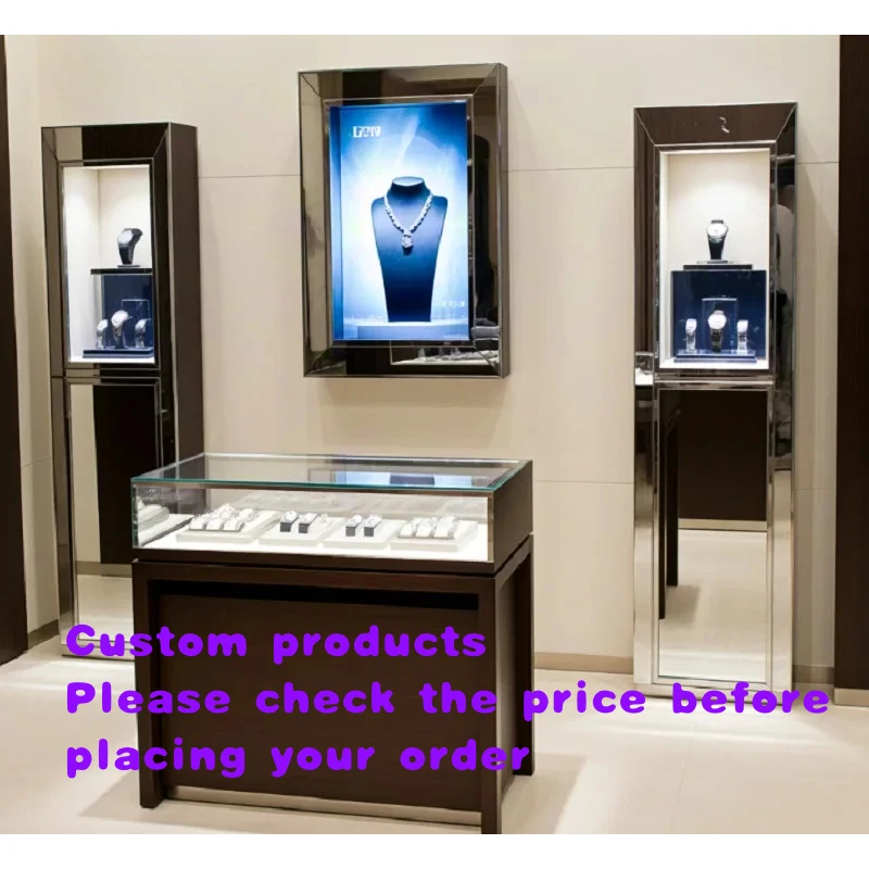 custom.Custom Luxury Watch/Jewelry Display LED Lit Wall-Mounted Freestanding Showcase Set Retail Stores Jewelry S