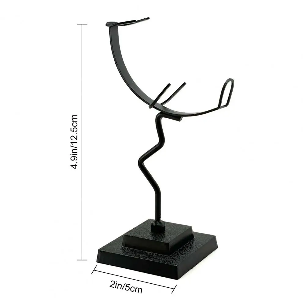 Moon Faux Crystal Display Holder Heavy Duty Metal Faux Gems Natural Stone Show Stand Home Office Desktop Decoration