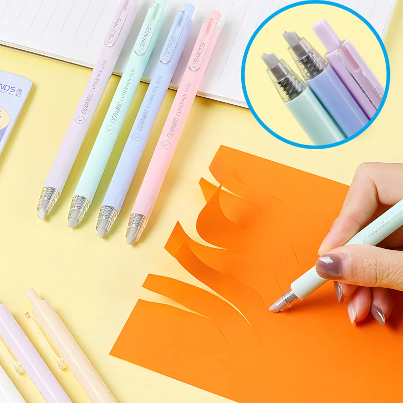 Ceramic Cutter Pen,Retractable Safe Ceramic Cutter Pen Lasting 11x Longer than Metal,for Crafting, Card Making, Paper Crafts